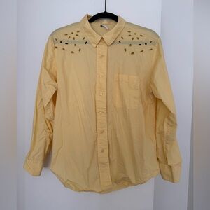 Yellow button down shirt